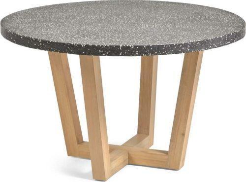 Tmavě šedý zahradní stůl s deskou z kamene Kave Home Shanelle